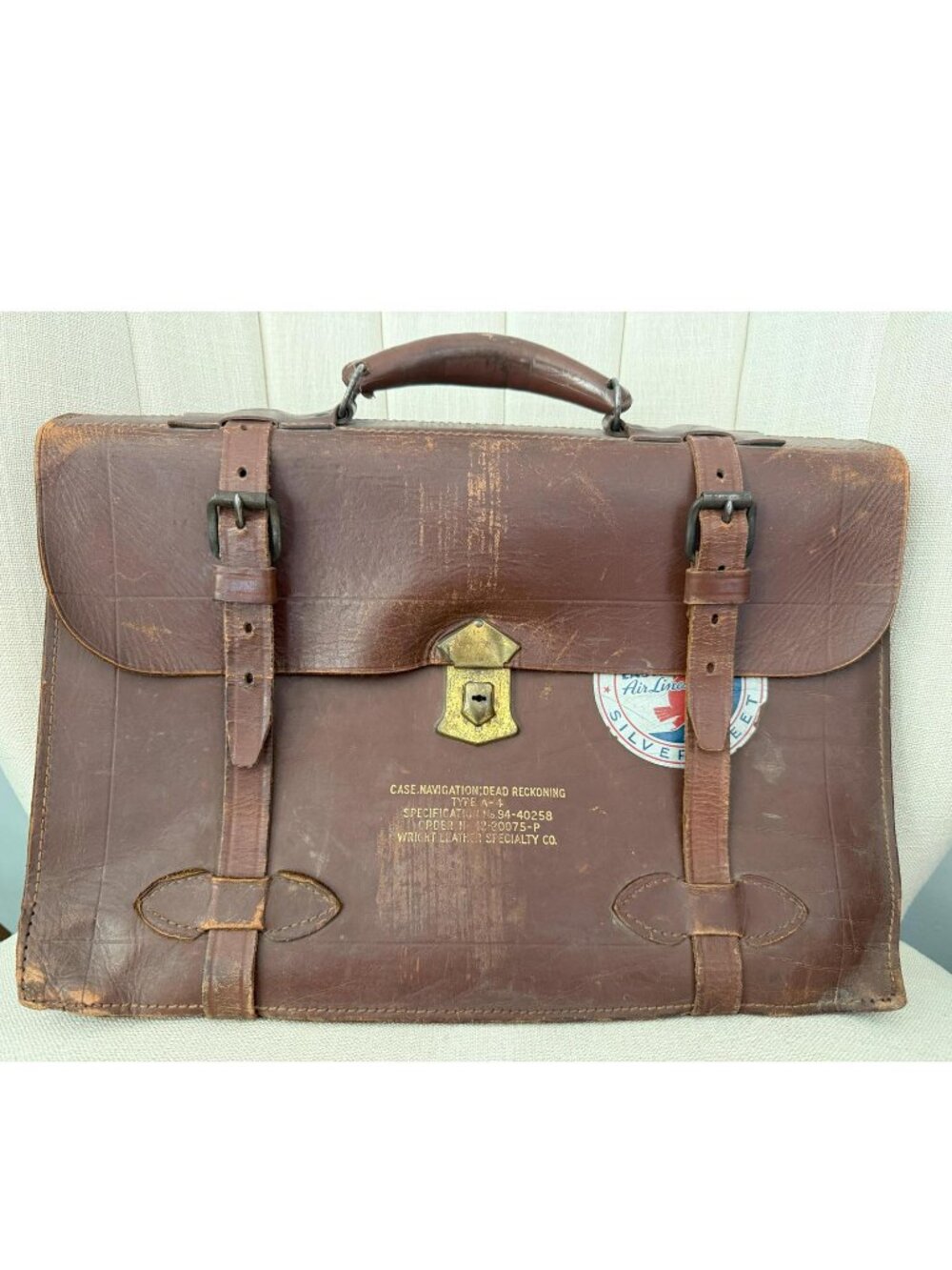 Case Navigation DEAD RECKONING type A-4 vintage Wright Leather WWII briefcase